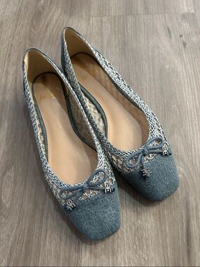 Gently Worn - ‘ May’ Ballet Flat - Washed Denim